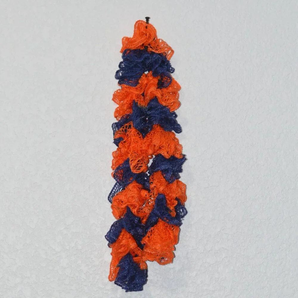 Homemade Orange and Blue Ruffle Scarf - Picture 2 of 2